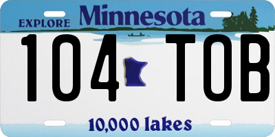 MN license plate 104TOB
