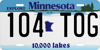 MN license plate 104TOG