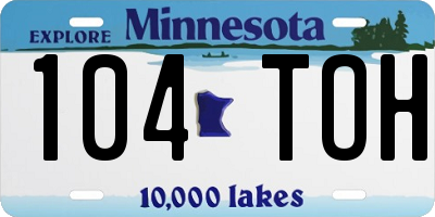 MN license plate 104TOH