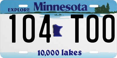 MN license plate 104TOO