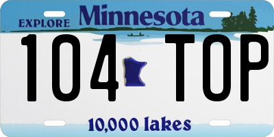 MN license plate 104TOP