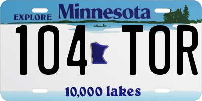 MN license plate 104TOR
