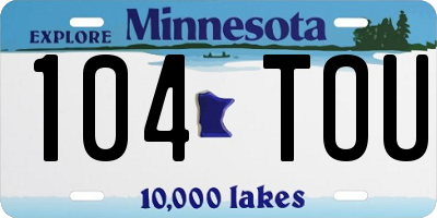 MN license plate 104TOU