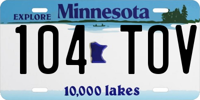 MN license plate 104TOV