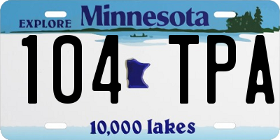 MN license plate 104TPA