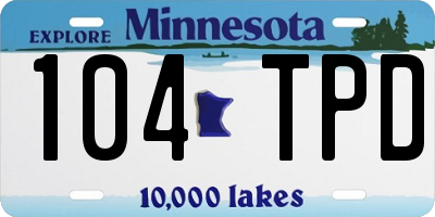 MN license plate 104TPD