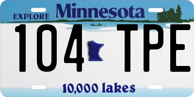 MN license plate 104TPE