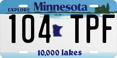 MN license plate 104TPF