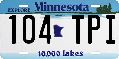 MN license plate 104TPI