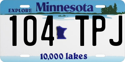 MN license plate 104TPJ