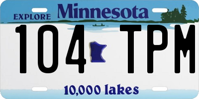 MN license plate 104TPM