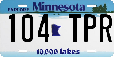 MN license plate 104TPR