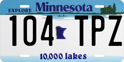 MN license plate 104TPZ