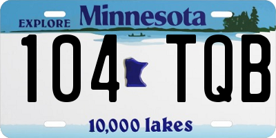 MN license plate 104TQB