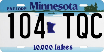 MN license plate 104TQC