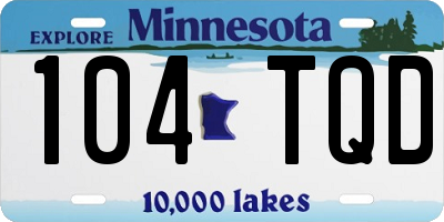 MN license plate 104TQD