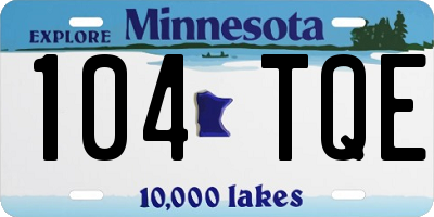 MN license plate 104TQE