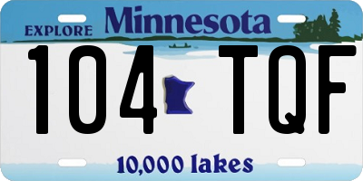 MN license plate 104TQF