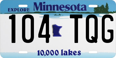 MN license plate 104TQG
