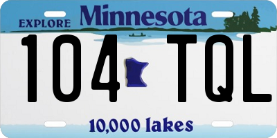 MN license plate 104TQL