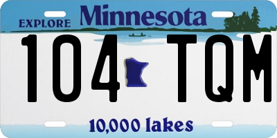 MN license plate 104TQM