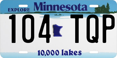 MN license plate 104TQP