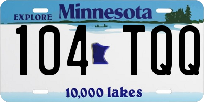 MN license plate 104TQQ