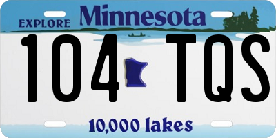 MN license plate 104TQS