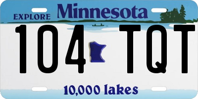 MN license plate 104TQT
