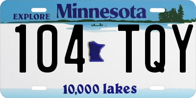 MN license plate 104TQY