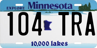 MN license plate 104TRA