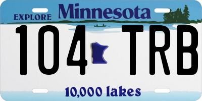 MN license plate 104TRB