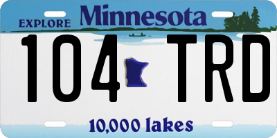 MN license plate 104TRD