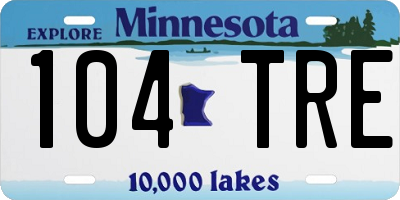 MN license plate 104TRE