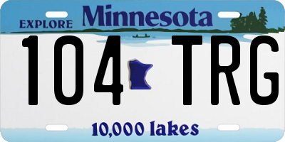 MN license plate 104TRG