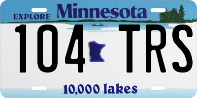 MN license plate 104TRS