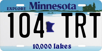 MN license plate 104TRT