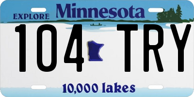 MN license plate 104TRY
