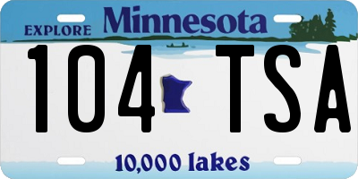 MN license plate 104TSA