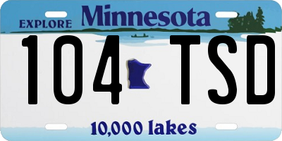 MN license plate 104TSD