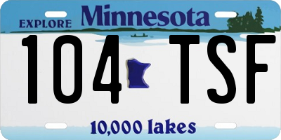 MN license plate 104TSF