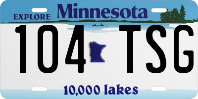 MN license plate 104TSG