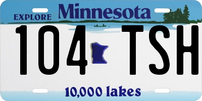 MN license plate 104TSH