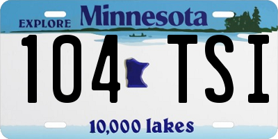 MN license plate 104TSI