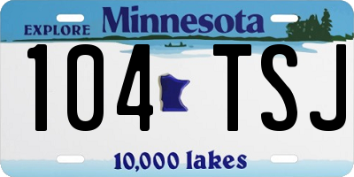 MN license plate 104TSJ