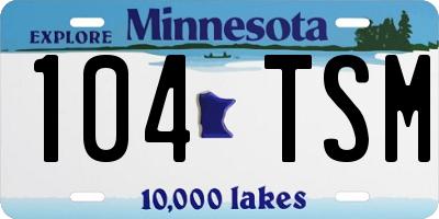 MN license plate 104TSM