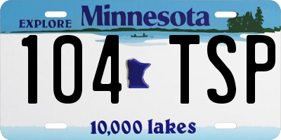MN license plate 104TSP