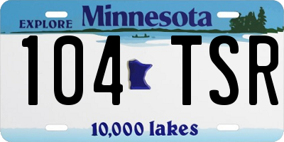 MN license plate 104TSR