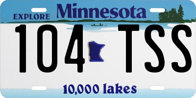 MN license plate 104TSS