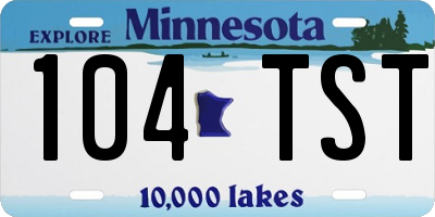 MN license plate 104TST